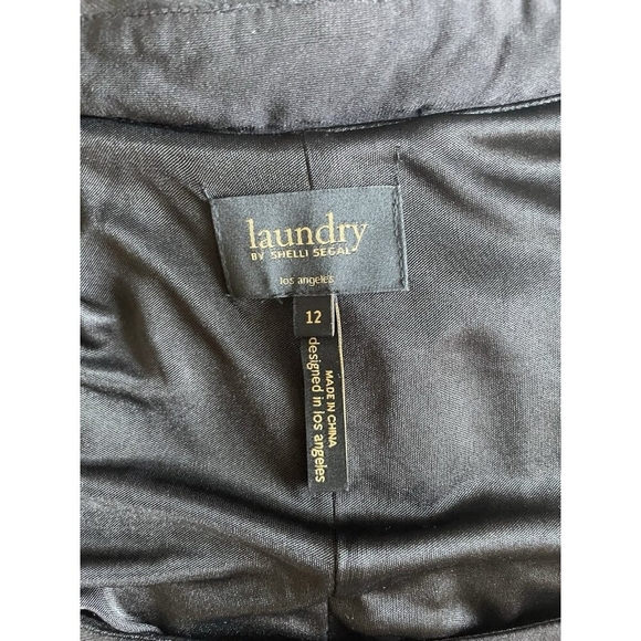 Laundry by Shelli Segal Black Ruffled Sleeve Maxi Dress Women's Gown Size 12 - Picture 6 of 7